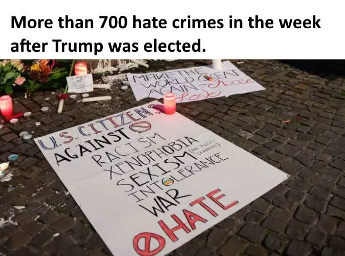 Reports include a Mexican family, who woke up to graffiti that read, “Can’t stop the Trump, Mexicans” spray painted, along with a swastika, across their garage in Washington.