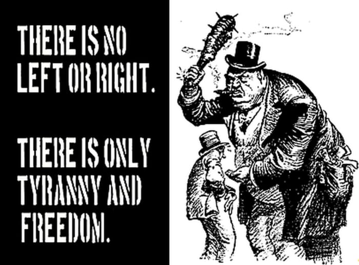 Libertarians long ago rejected the naive Left-Right political scale; the only one that matters is the Libertarian-Authoritarian scale.