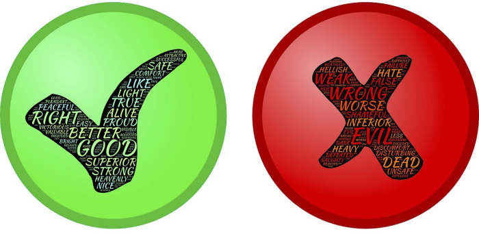 What is right and what is wrong? Is it really so difficult for us to judge? Can we not see there are good and bad aspects to just about everything?