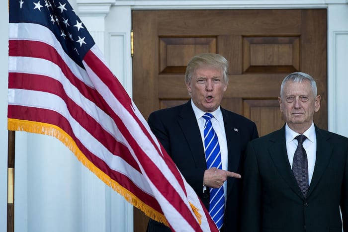 President Donald Trump with Secretary of Defense James Mattis before the retired general was confirmed.