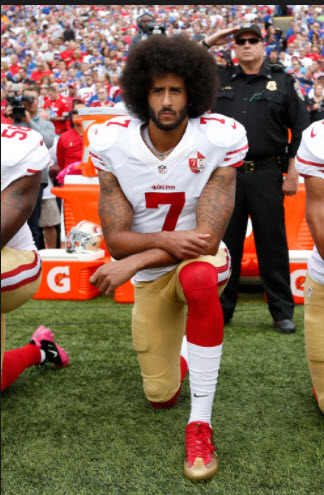 Colin Kaepernick began kneeling during the National Anthem and Pledge of Allegiance at NFL games in 2016.