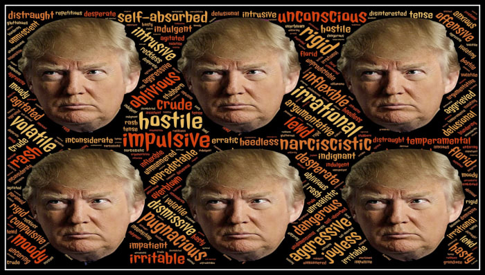 Trump's destructive behaviors and personality disorders which border on psychosis make him unfit for office.