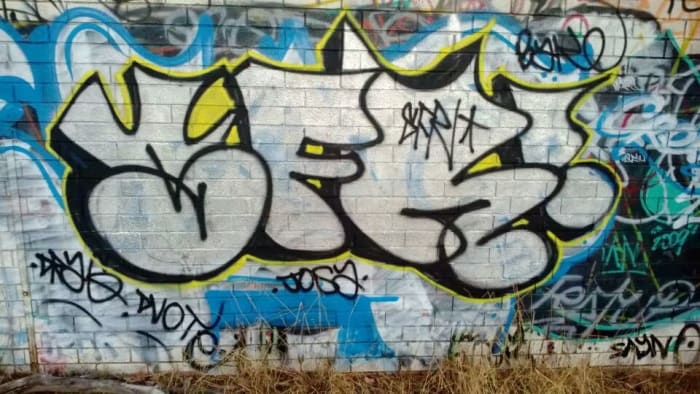 The street gang Start F***ing Running proclaims its tribal territory in Perth, Australia.