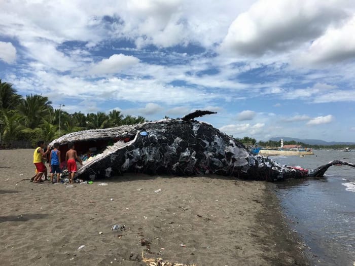 No real whale was harmed in this sculpture, don't worry. This giant plastic sculpture can be found in the Philippines as a wake-up call to environmental awareness...