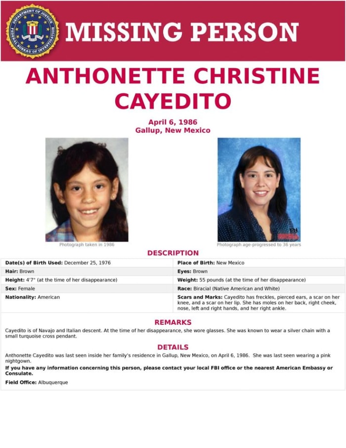 The FBI poster for Anthonette.