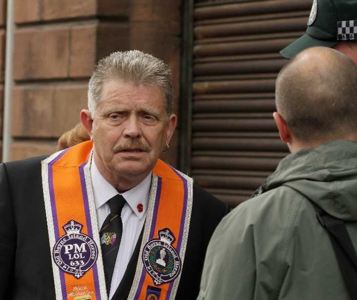 Eddie McIlwaine, a key player in the Shankill Butchers gang, at a recent Orange Order march. With 19 murders between them, the Shankill Butchers were the most prolific gang of serial killers in UK or Irish history.