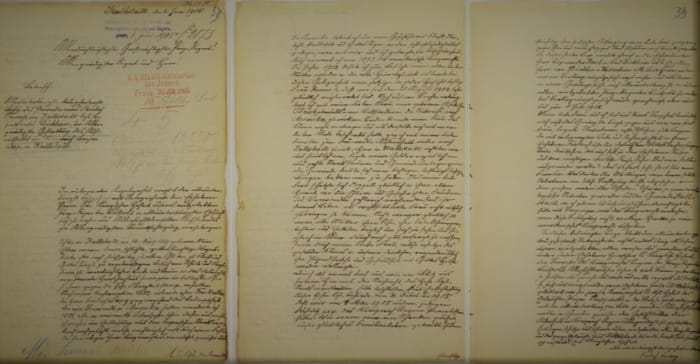 Letter from Fred Trump to the Prince of Regent of Bavaria, pleading to be allowed to remain in Germany.