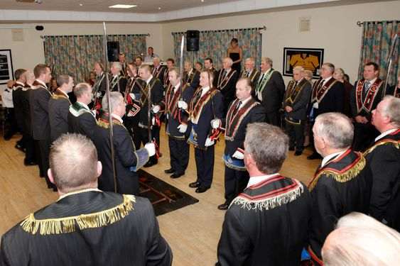 Members of the Royal Black Preceptory, traditionally viewed as the most elitist of the loyal orders. Their main public demonstration is on the last Saturday in August which is referred to as Black Saturday.