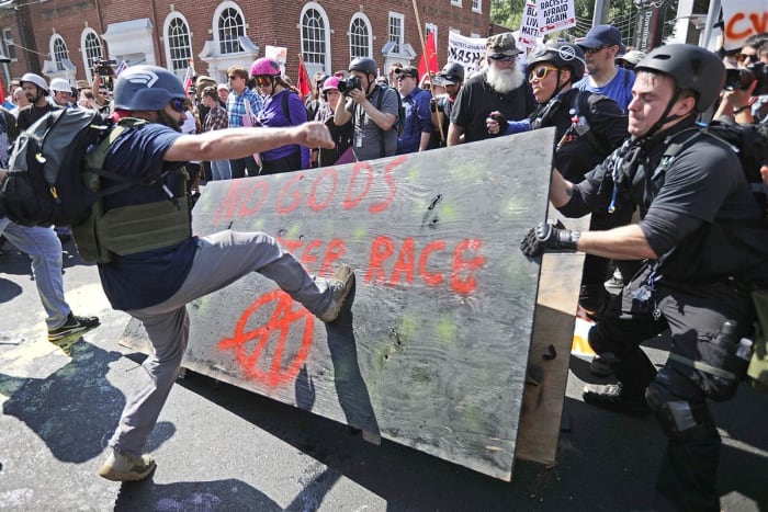 The 2017 Charlottesville battles between Far-Right racists and Antifa extreme leftists highlights the dangerous levels that each side's 'guardian of society' is approaching. In such conflicts its those caught in the middle who bore the brunt.