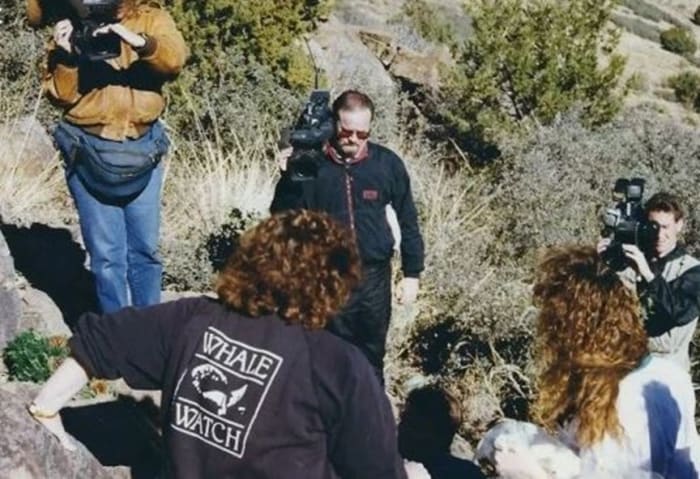 News station go to the dumpsite with the Shawcroft family and representatives of the National Center for Missing Adults.