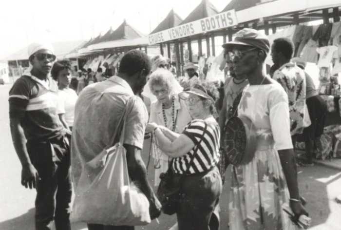 Some of our borrowers sold snacks and crafts to tourists. A few of them also had vendor booths on the St. Georges dock.