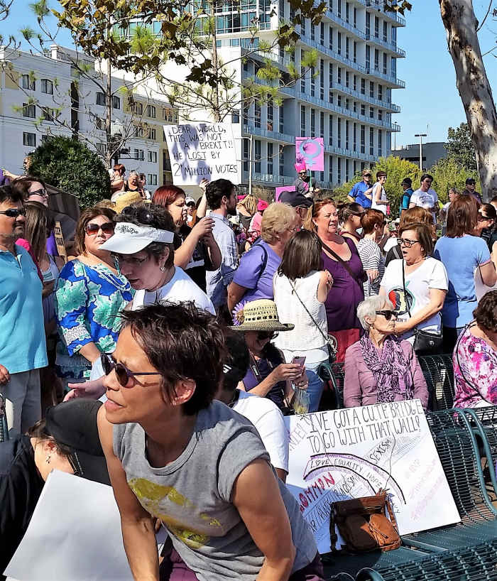 I love the way the women interacted at the march. They were so supportive of each other and obviously excited that they could do something to support their causes.