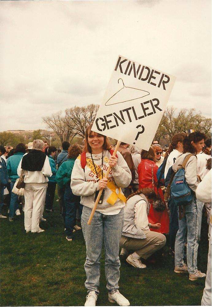I don't know the name of the young woman holding this sign. Maybe someday, she will search online for the 1989 March for Women's Lives and she will find this photo of herself.