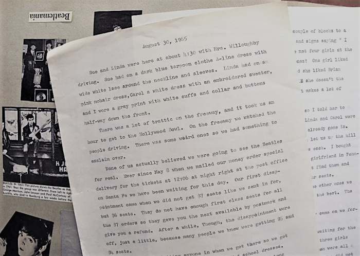 The next day of the concert I wrote in long hand my story. A few days later I typed it up on these sheets. No one else read it, but a couple of friends.