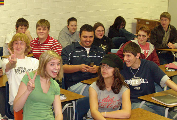 Calhan High School Senior Classroom. These are high school seniors. The classroom that the Coolest Classroom Prank ever engineered was almost like these students that we had in Hamilton, (AL.) High School in 1971.