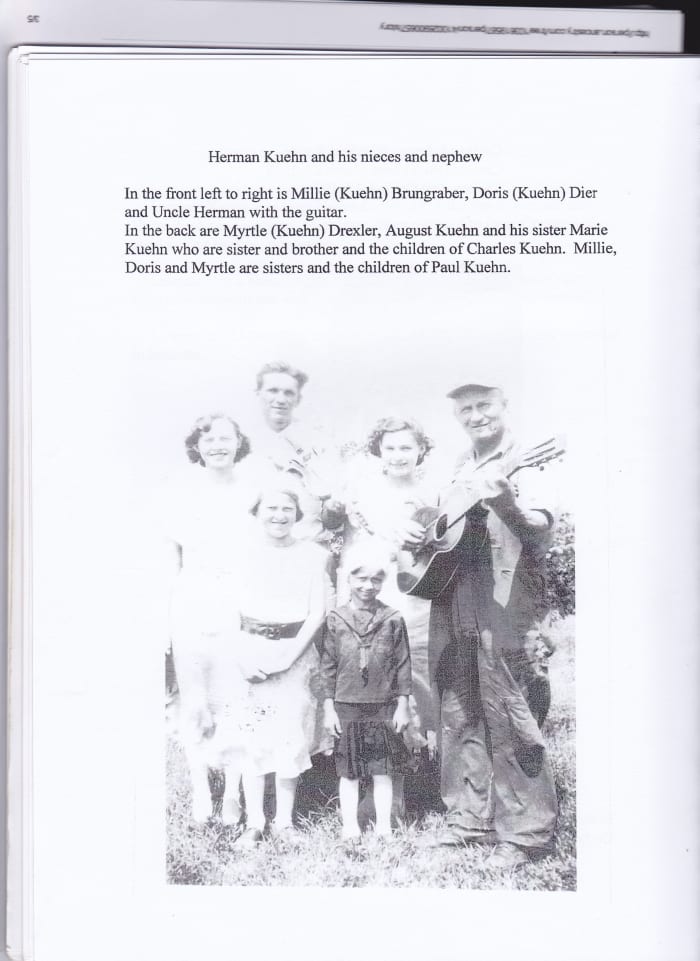 My Uncle Augie pictured with Aunt Marie, great-uncle Herman, and two children of my great-uncle Paul. Picture taken probably in 1929.