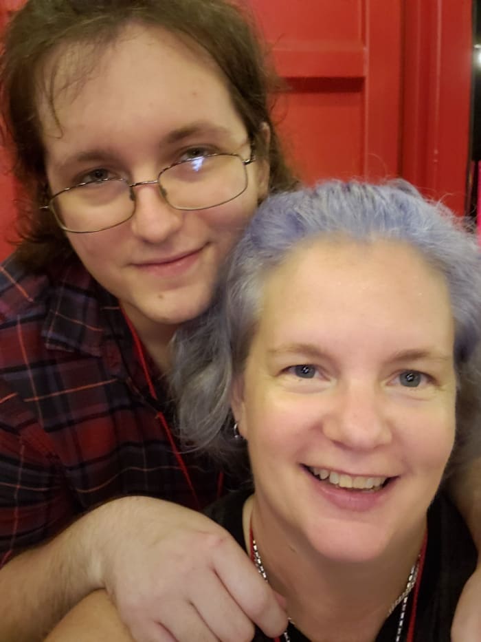 My grandson, Jay---always there for me His Momma, my Stephanie---so many ways an Angel but she took my Milo kitty when I was unable to keep him