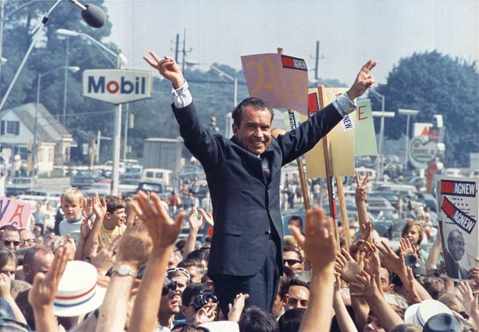 Nixon during his presidential campaign, July 1968