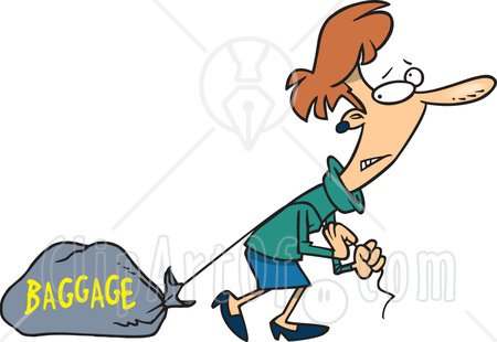 We end up carrying a load of "stuff" we have not resolved or let go of. Image courtesy- clipartof.com