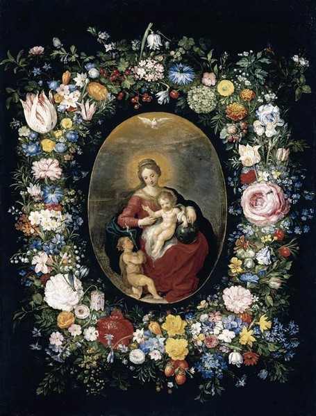 Image Courtesy of Wikimedia: Virgin and Child with Infant St John in a Garland of Flowers by Jan Brueghel and Frans Francken