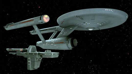 Here's the Star Trek ship drunkenly weaving through space, going where no man has gone before (at least not sober.) All you Trekkies don't kvetch at me if this ship is somehow flawed or wrong. I just don't care. Sorry.