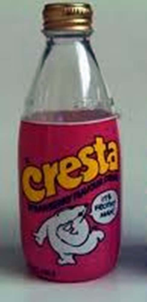 Cresta fizzy strawberry drink, which I used to drink by the gallon to wash down crisps and chocolates as I hid out in the school cloakroom