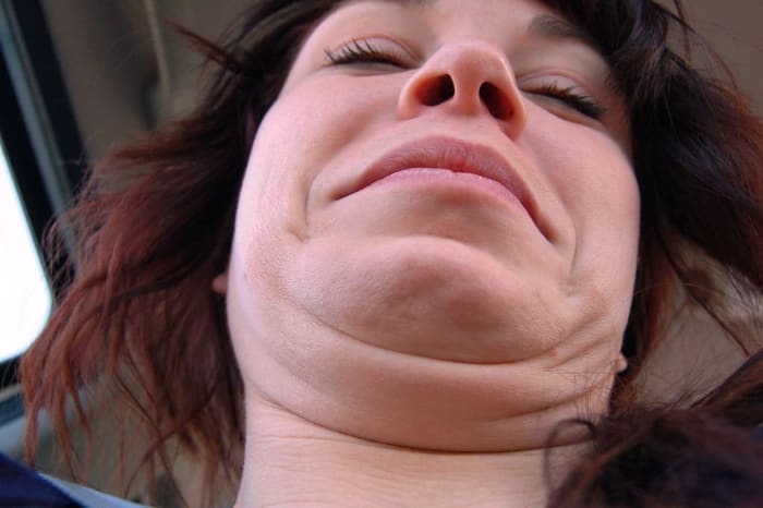 Double chins can happen to anyone, especially when you're taking a photo from an upward angle. What cruel person would do that? Take the photo from above.