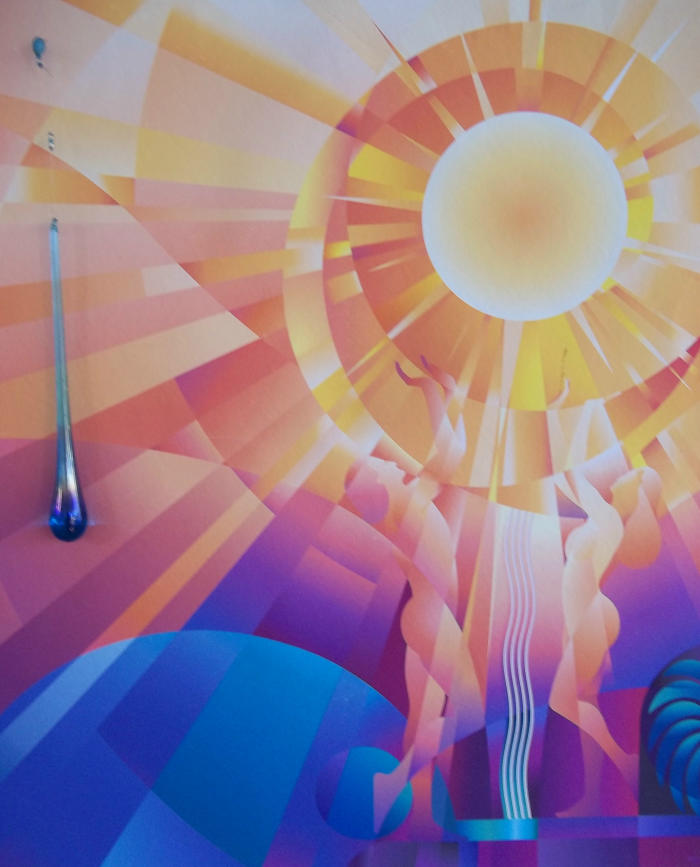A sample of Jeff Kahn's incredible art...the "new Adam and Eve" reaching for the sun...an evolution of humankind...a more colourful world.