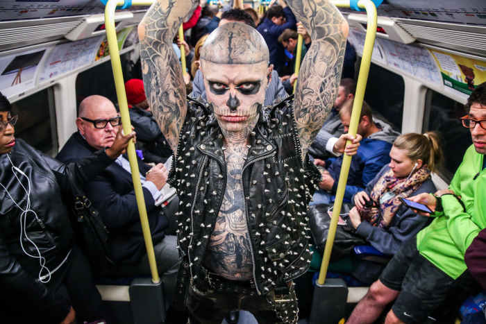 Rick Genest, also known as "Zombie Boy." Another outcast in a cruel society. He died by suicide August 1, 2018, but he made his mark. The Lady Gaga video with Rick in it was my pick for this essay. He was the truth of so many or our stories.