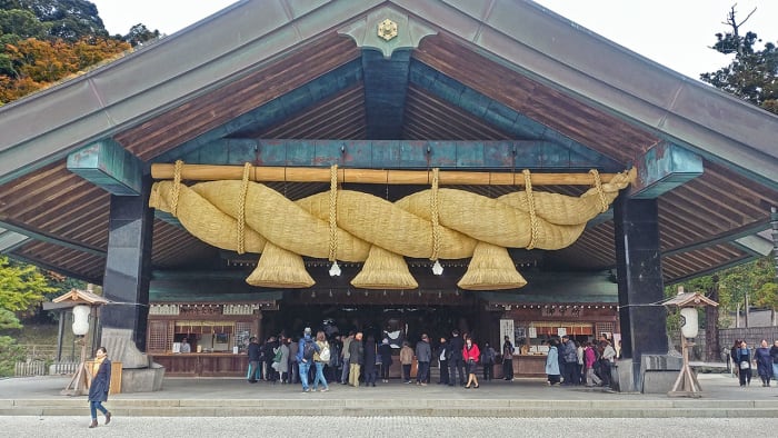 Izumo Shrine in Shimane Prefecture, Japan. The shrine is one of most important in Shintoism. It is also considered the oldest Shinto shrine in Japan.