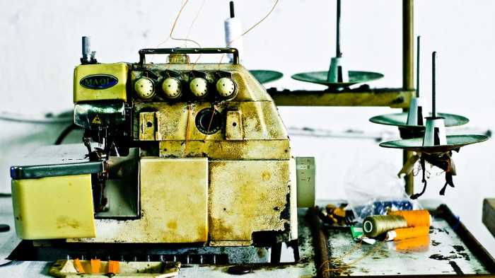 Commercial sewing machine used in typical garment plants in the south.