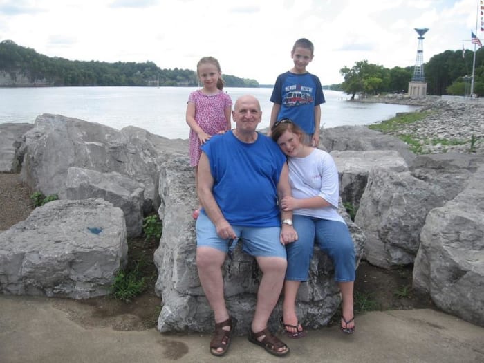 This old guy with the blue shirt is yours truly with (Alexis, to your right), (Top from left) Annabeth and Gabriel.