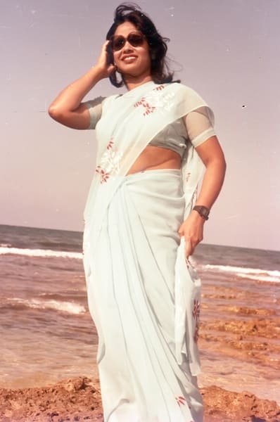 The Mystery Woman- My Mom Behind Our Dancing Getup & Makeup. Here She Is Posing on Rocks by the Wonderful Memorable Sea
