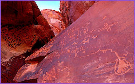 The Indians who lived near The Valley of Fire for thousands of years have left petroglyphs to tell their stories.