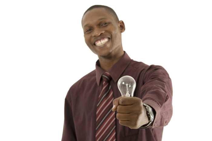 You stand and use a light bulb that you have in your pocket and say, "I have a Bright Idea! Who all's out of town?"