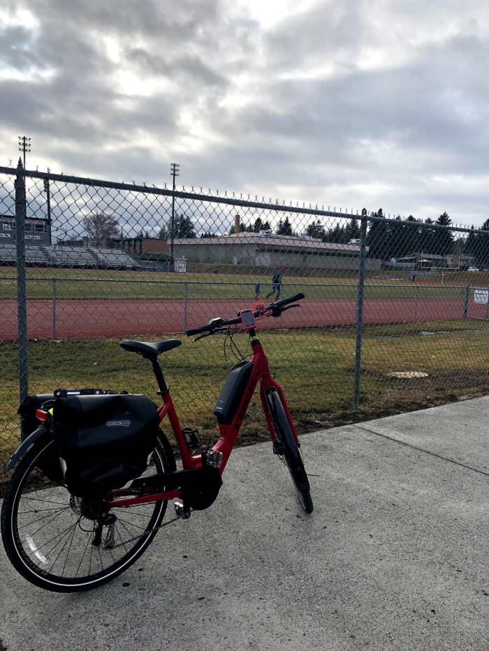 For slippery and dark winter commutes, I purchased for our e-bike a set of studded tires with reflective white walls