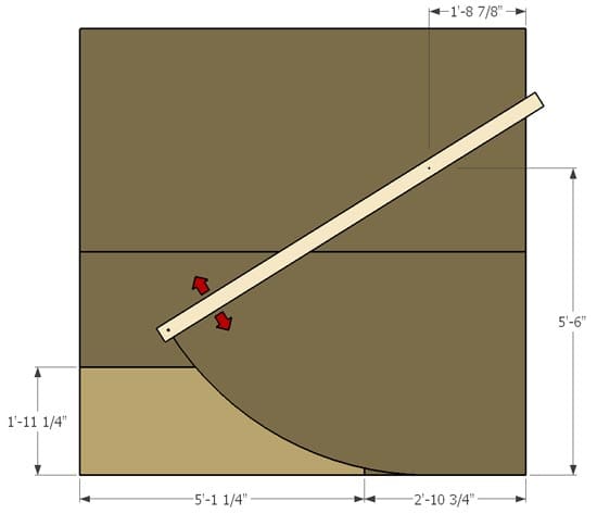 Take two pieces of 3/4" plywood and lay them down next to each other so they are touching, as shown here.