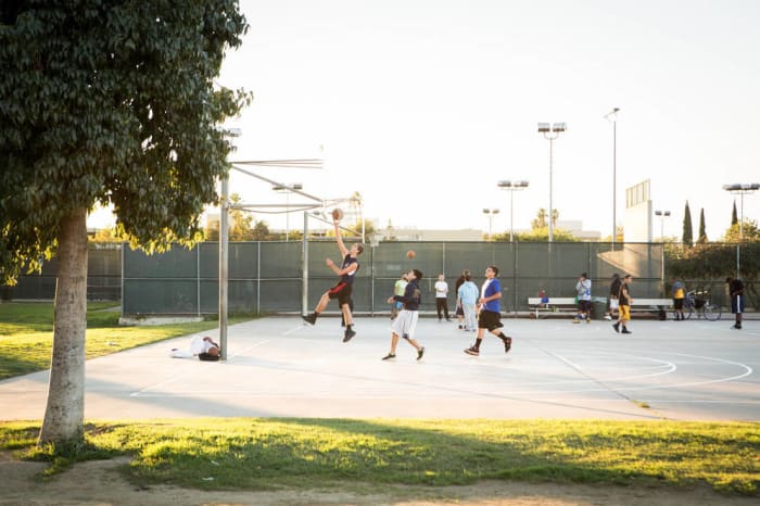 I had my own work schedule and showed up at noon or after dark at Van Nuys Sherman Oaks Park off Van Nuys Blvd.