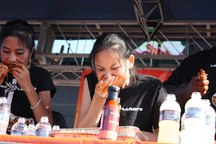 What goes down must stay there! Speed eating participants who vomit food are said to experience a "reversal of fortune" and are disqualified.
