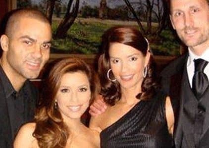 An awkward picture of Tony Parker, Eva Longoria, Brent Barry and Erin Barry. The couples were close friends, but in the end, both relationships crumbled.