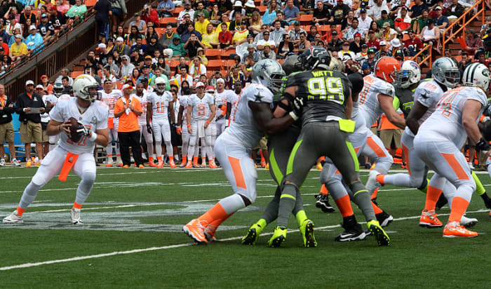 Keeping the quarterback safe is part of the NFL offensive lineman's job description.