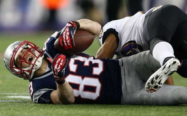 Wes Welker takes another hard hit. He was forced to retire after numerous concussions. No team would sign him.