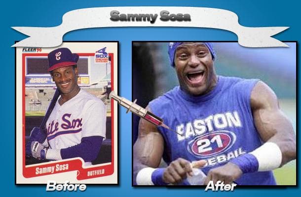 Just look at those arms! Sammy Sosa still felt the need to cheat even further with a corked baseball bat.