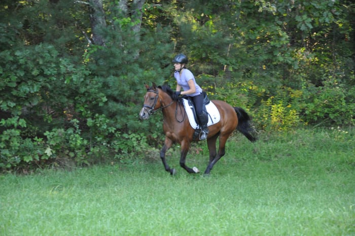 Staying centered and balanced is very important while galloping.