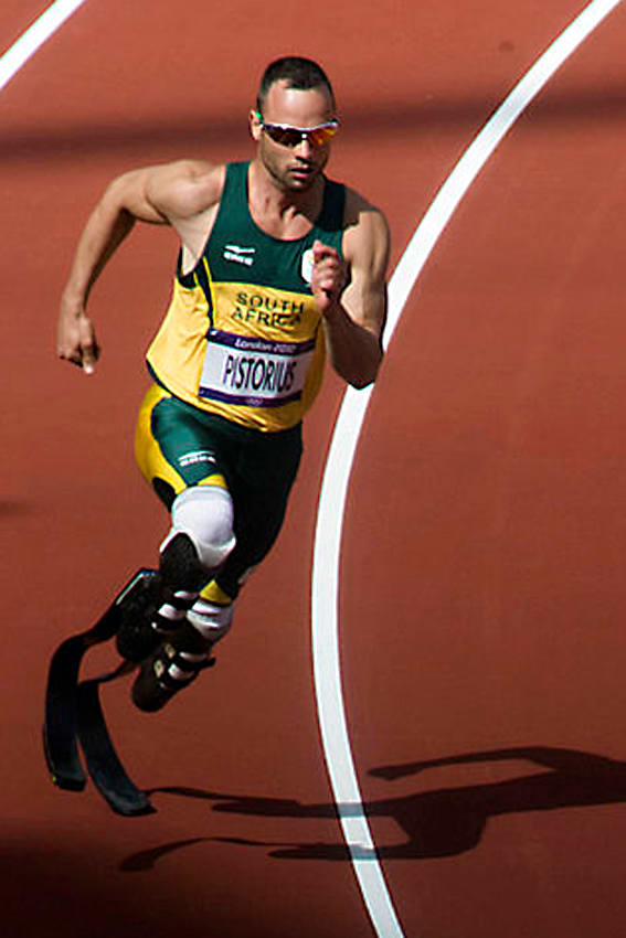 Oscar Pistorius runs in the heats of the 400m. This South African double-amputee is the most famous of all Paralympians.