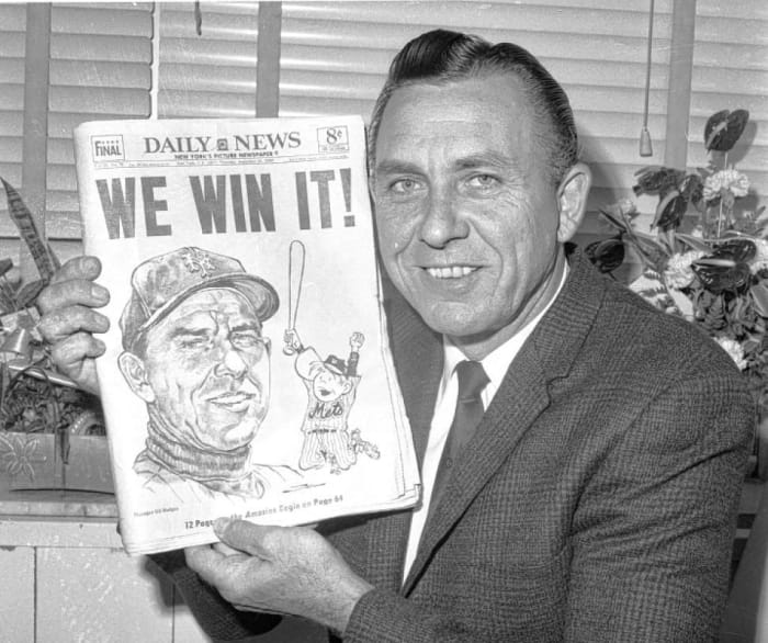A different path: Gil Hodges soon after winning the 1969 World Series as Mets manager.