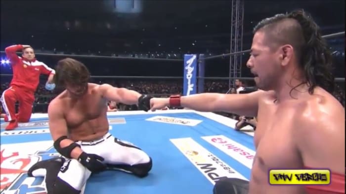 AJ Styles vs Shinsuke Nakamura at Wrestle Kingdom 10 (2016). They have been unable to recreate the magic of that match in WWE.