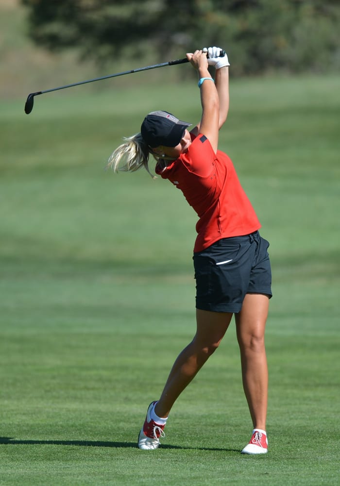 This isn't me. I wish I looked this good and was this flexible as I took a swing.