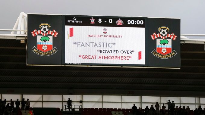 Southampton's 8-0 thrashing was their biggest win ever in the top flight.