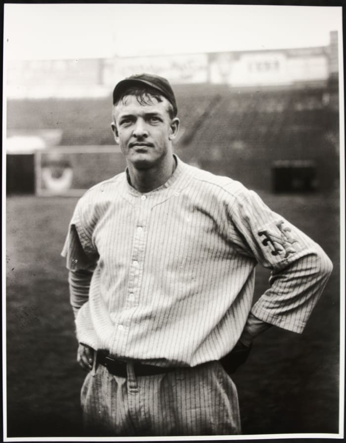 The greatest pitcher in the history of the Giants is Christy Mathewson, who is seen here in 1912. A charter member of the Baseball Hall of Fame, Mathewson hold numerous franchise records that will never be broken.